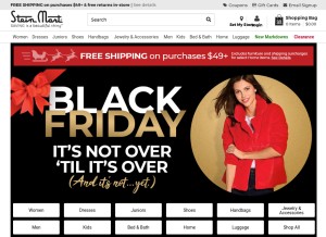 How steinmart.com looks like on a tablet such as an iPad.