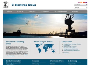 How steinweg.com looks like on a tablet such as an iPad.
