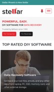 How stellarinfo.com looks like on a mobile device such as an iPhone.