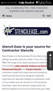 How stencilease.com looks like on a mobile device such as an iPhone.