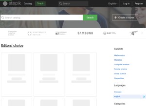 How stepik.org looks like on a tablet such as an iPad.