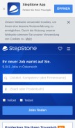 How stepstone.at looks like on a mobile device such as an iPhone.