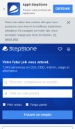 How stepstone.fr looks like on a mobile device such as an iPhone.
