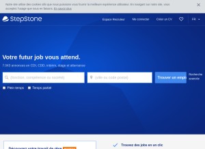 How stepstone.fr looks like on a tablet such as an iPad.