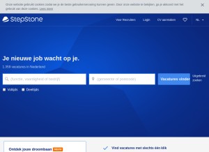 How stepstone.nl looks like on a tablet such as an iPad.