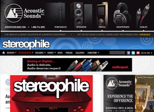 How stereophile.com looks like on a tablet such as an iPad.