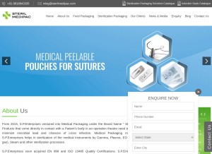 How sterilmedipac.com looks like on a tablet such as an iPad.