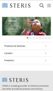 How steris.com looks like on a mobile device such as an iPhone.