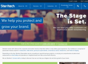 How steritech.com looks like on a tablet such as an iPad.