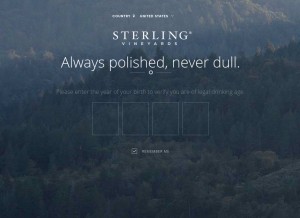 How sterlingvineyards.com looks like on a tablet such as an iPad.