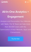 How stetic.com looks like on a mobile device such as an iPhone.