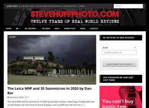 How stevehuffphoto.com looks like on a tablet such as an iPad.