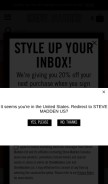 How stevemadden.ca looks like on a mobile device such as an iPhone.