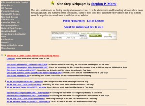 How stevemorse.org looks like on a tablet such as an iPad.