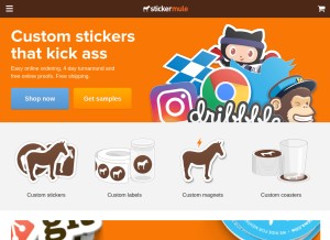 How stickermule.com looks like on a tablet such as an iPad.