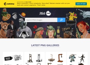 How stickpng.com looks like on a tablet such as an iPad.