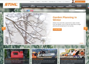 How stihlusa.com looks like on a tablet such as an iPad.