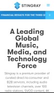 How stingray.com looks like on a mobile device such as an iPhone.