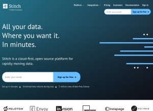 How stitchdata.com looks like on a tablet such as an iPad.