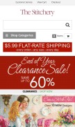 How stitchery.com looks like on a mobile device such as an iPhone.