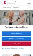 How stjude.org looks like on a mobile device such as an iPhone.