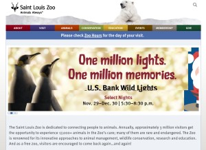 How stlzoo.org looks like on a tablet such as an iPad.
