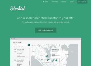 How stockist.co looks like on a tablet such as an iPad.