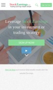 How stocksearning.com looks like on a mobile device such as an iPhone.