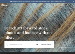 How stocksy.com looks like on a tablet such as an iPad.