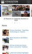 How stockton.edu looks like on a mobile device such as an iPhone.