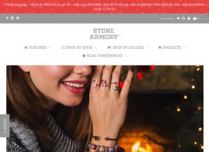How stonearmory.com looks like on a tablet such as an iPad.