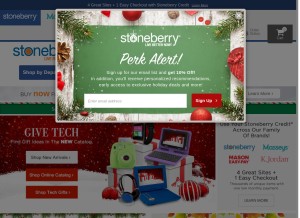 How stoneberry.com looks like on a tablet such as an iPad.
