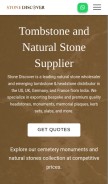 How stonediscover.com looks like on a mobile device such as an iPhone.