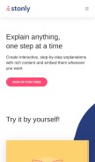 How stonly.com looks like on a mobile device such as an iPhone.