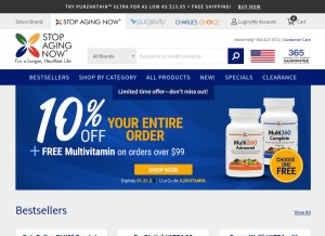 How stopagingnow.com looks like on a tablet such as an iPad.