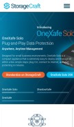 How storagecraft.com looks like on a mobile device such as an iPhone.