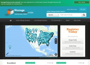 How storagetreasures.com looks like on a tablet such as an iPad.