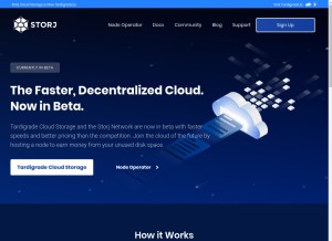 How storj.io looks like on a tablet such as an iPad.