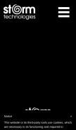 How storm-technologies.com looks like on a mobile device such as an iPhone.