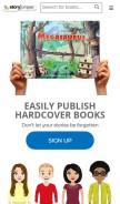 How storyjumper.com looks like on a mobile device such as an iPhone.