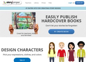How storyjumper.com looks like on a tablet such as an iPad.