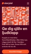 How storytel.se looks like on a mobile device such as an iPhone.