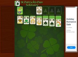 How stpatricksdaysolitaire.com looks like on a tablet such as an iPad.