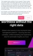 How strala.com looks like on a mobile device such as an iPhone.