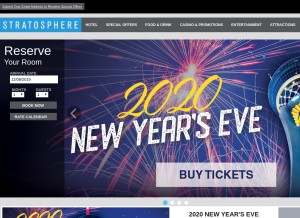 How stratospherehotel.com looks like on a tablet such as an iPad.