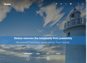 How stratus.com looks like on a tablet such as an iPad.