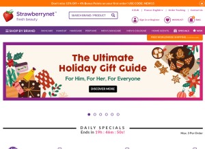 How strawberrynet.com looks like on a tablet such as an iPad.