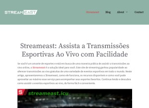 How streameast.icu looks like on a tablet such as an iPad.