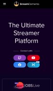 How streamelements.com looks like on a mobile device such as an iPhone.