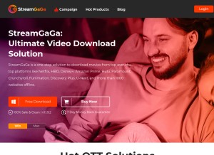How streamgaga.com looks like on a tablet such as an iPad.
